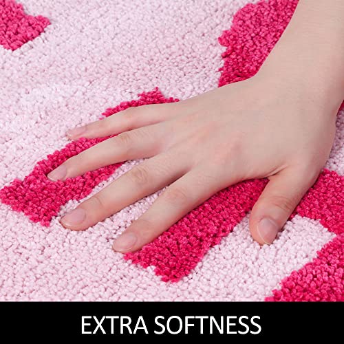 BOVEU Get Naked Bath Mat Runner, 17 x 47 Inch Long Non Slip Absorbent Pink Bathroom Runner, Machine Washable Bath Rugs, Soft Naked Carpets for Bathroom Shower, Pink - Image 4