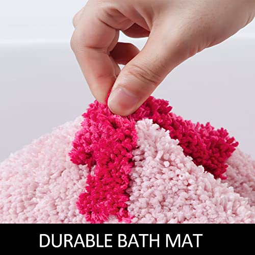 BOVEU Get Naked Bath Mat Runner, 17 x 47 Inch Long Non Slip Absorbent Pink Bathroom Runner, Machine Washable Bath Rugs, Soft Naked Carpets for Bathroom Shower, Pink - Image 2