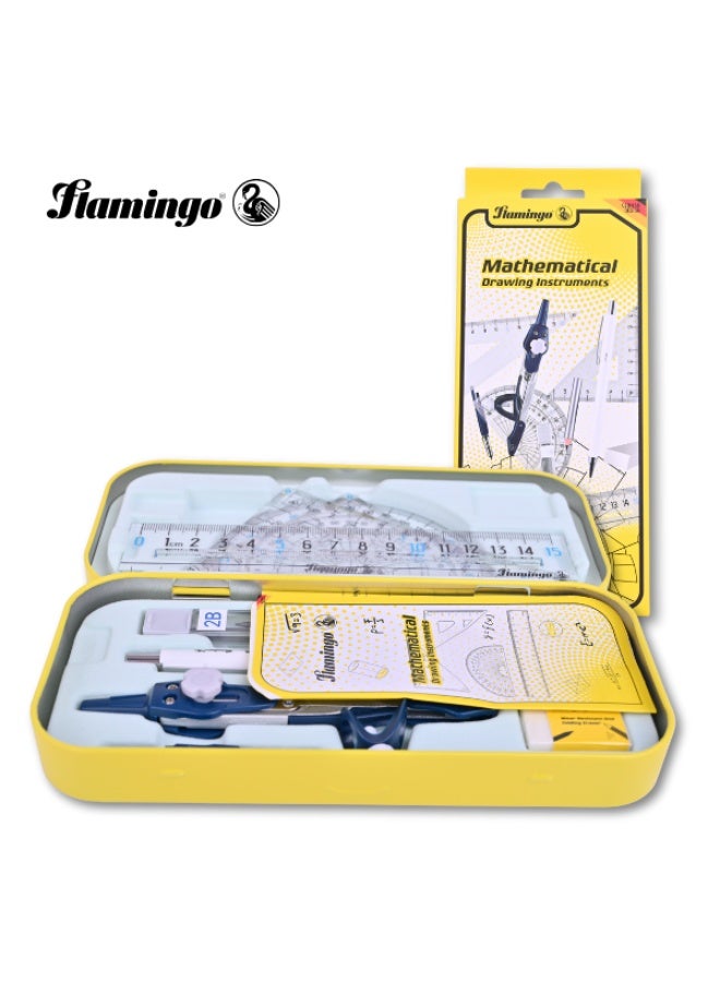 Flamingo Mathematical Drawing Instruments Set - Compass & Ruler - Safe for Children - Image 3