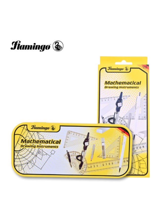 Flamingo Mathematical Drawing Instruments Set - Compass & Ruler - Safe for Children - Image 4