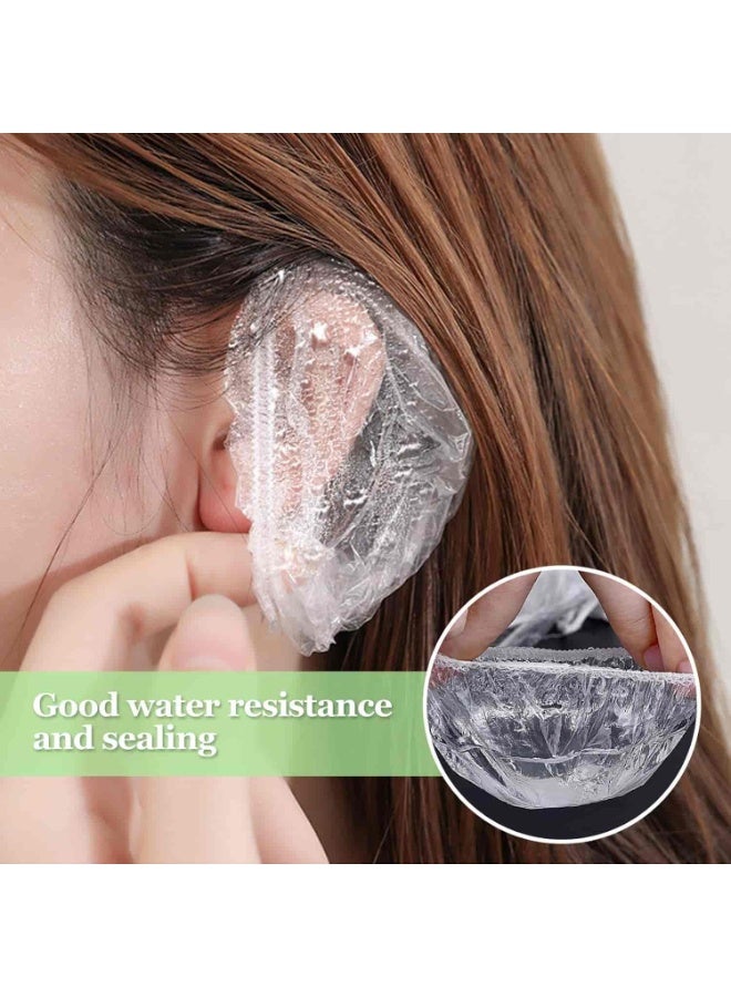 ميتوي 200 قطعة أغطية أذن يمكن التخلص منها ، الاستحمام ، واقيات أذن مرنة شفافة ، لا ألم بعد ارتداء طويل لصبغ الشعر ، الاستحمام ، قبعات دش الأذن المقاومة للماء للبالغين والأطفال - Image 2