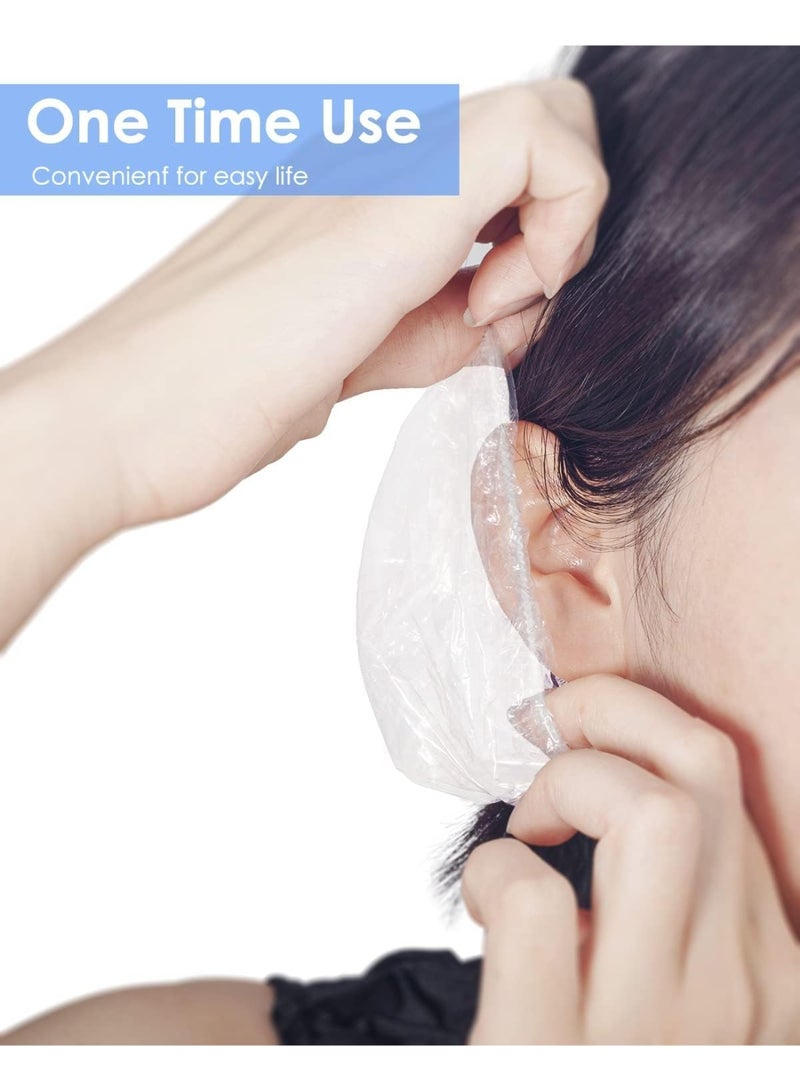 ميتوي 200 قطعة أغطية أذن يمكن التخلص منها ، الاستحمام ، واقيات أذن مرنة شفافة ، لا ألم بعد ارتداء طويل لصبغ الشعر ، الاستحمام ، قبعات دش الأذن المقاومة للماء للبالغين والأطفال - Image 3