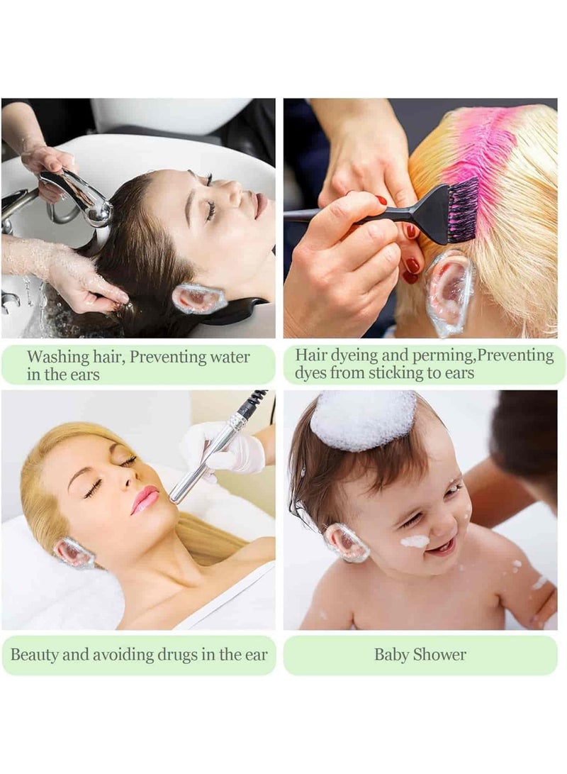 ميتوي 200 قطعة أغطية أذن يمكن التخلص منها ، الاستحمام ، واقيات أذن مرنة شفافة ، لا ألم بعد ارتداء طويل لصبغ الشعر ، الاستحمام ، قبعات دش الأذن المقاومة للماء للبالغين والأطفال - Image 4