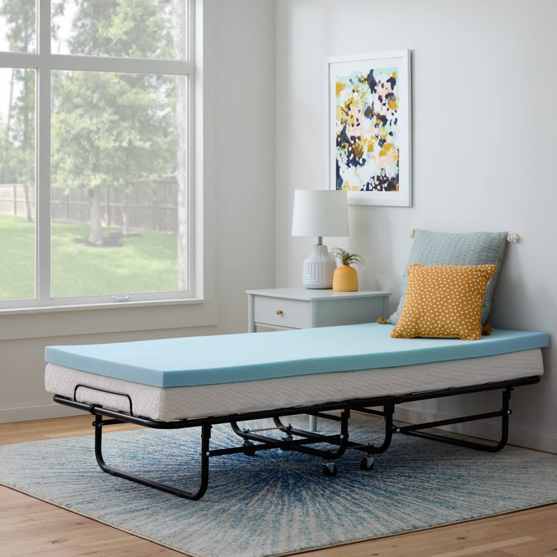 Linenspa Memory Foam Mattress Topper, Small Twin Size - 2 Inch Gel Infused Memory Foam - Plush Feel - Cooling and Pressure Relieving - CertiPUR Certified - Image 1