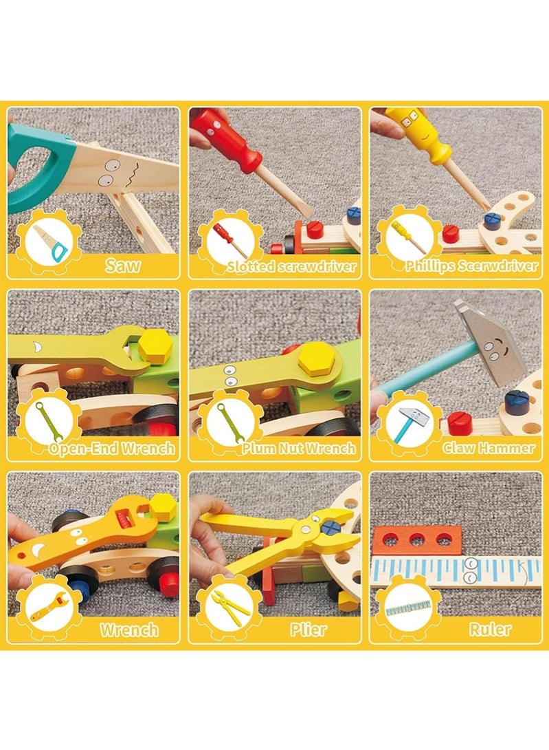 توبيتش ألعاب مونتيسوري التعليمية للبناء للأولاد والبنات، مجموعة أدوات خشبية، مجموعة أدوات خشبية وأدوات لعب تظاهرية هدية للأطفال - Image 2