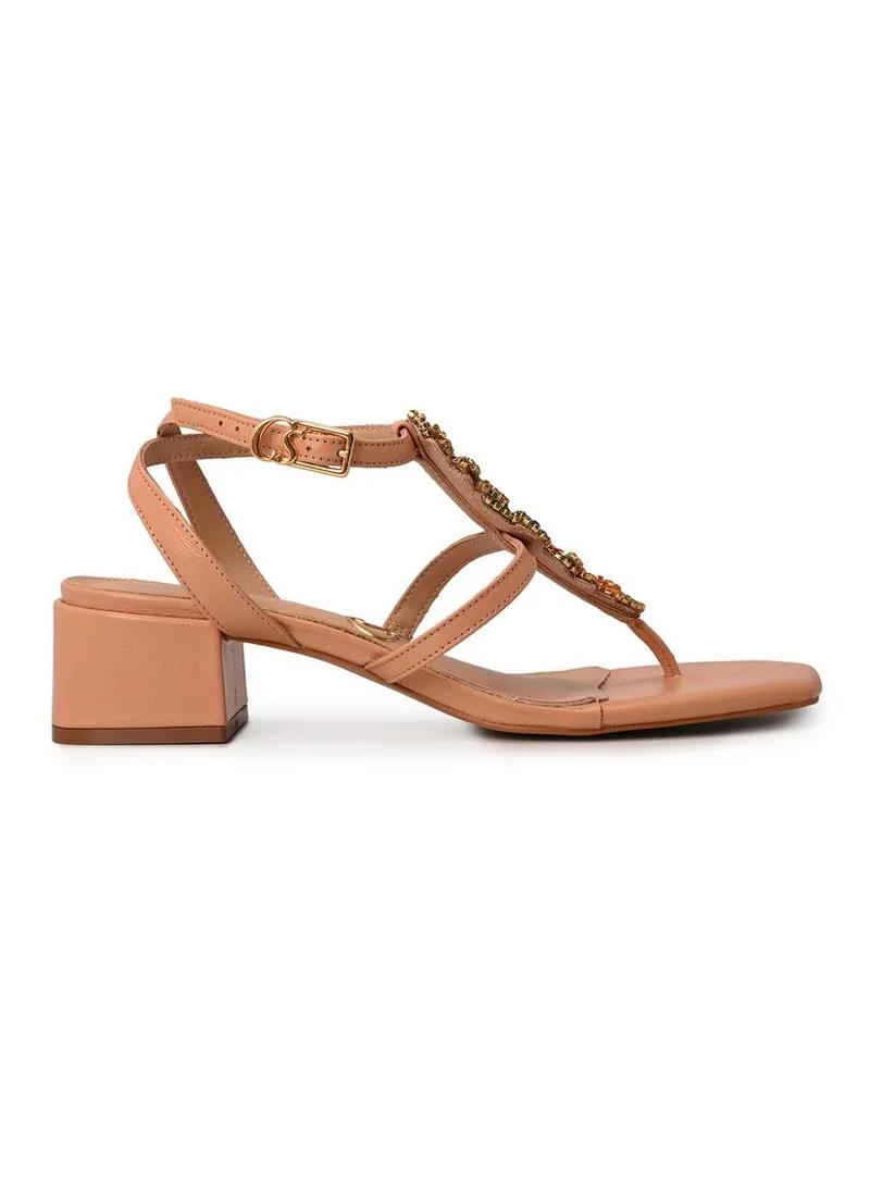 Carmen Steffens  Coconut Block Heel Sandal with Crystal Ornament for Women | Best Price UAE