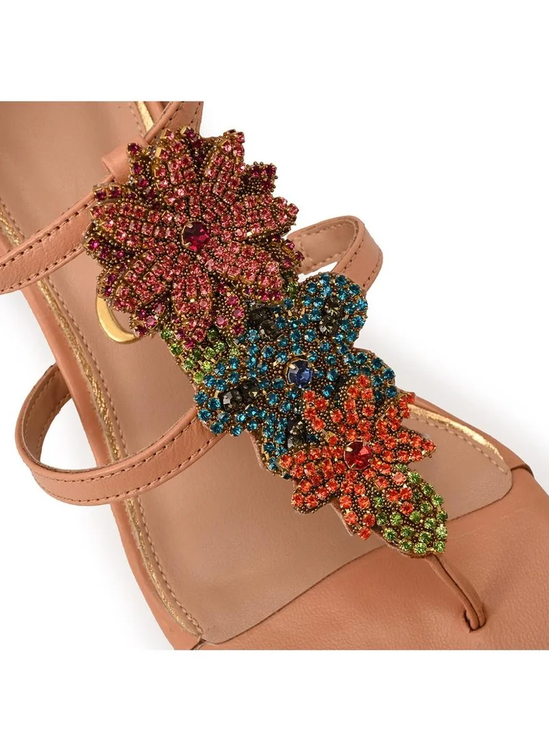 Carmen Steffens  Coconut Block Heel Sandal with Crystal Ornament for Women | Best Price UAE
