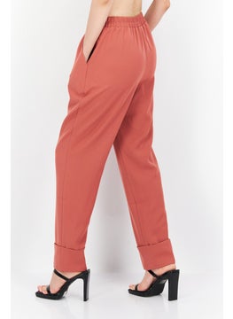 Y.A.S Women Regular Fit Plain Wide Leg Pants, Brown  - Image 2