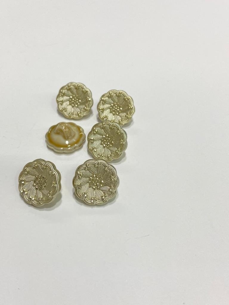 Karan Tuhafiye Karan Haberdashery Italian Model Cardigan Vest Button Set of 6 Gold 1.5 cm - Image 1