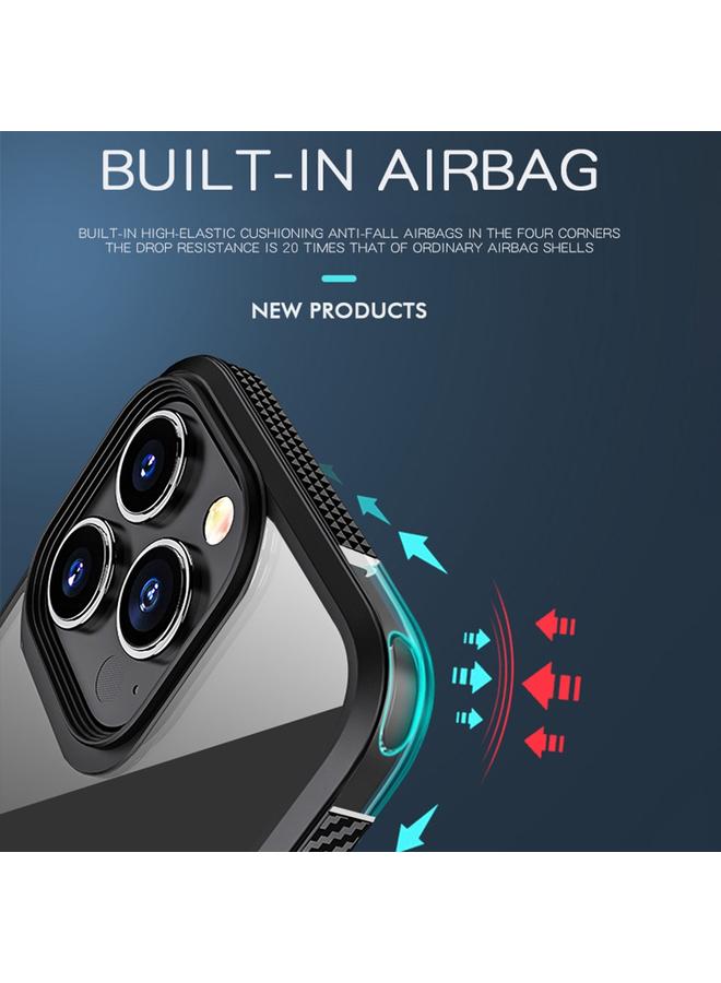 S-TOP Case For iPhone 13 Pro Max MG Series Carbon Fiber TPU + Clear PC Four-corner Airbag Shockproof Case - Image 3
