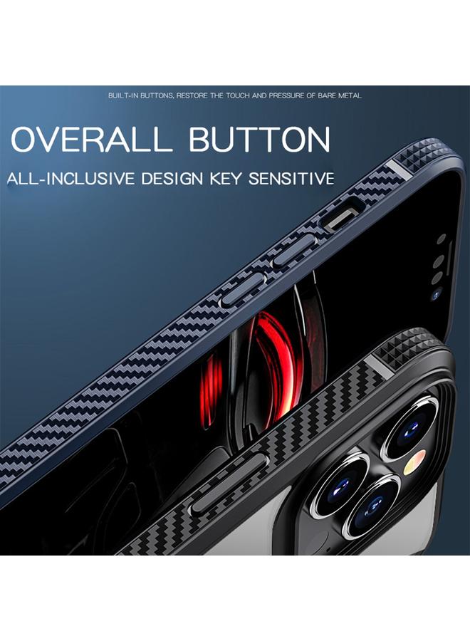 S-TOP Case For iPhone 13 Pro Max MG Series Carbon Fiber TPU + Clear PC Four-corner Airbag Shockproof Case - Image 5