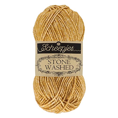 Scheepjes Stone Washed Yarn, 50 g Ball – 809 Yellow Jasper - Image 4