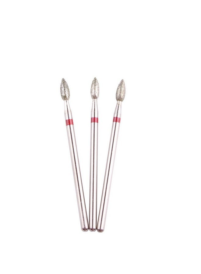 MZCMSL 3Pcs Flame Shape Diamond Cuticle Clean Bits, 3/32 Shank Dry Manicure Drill Bits - Image 2