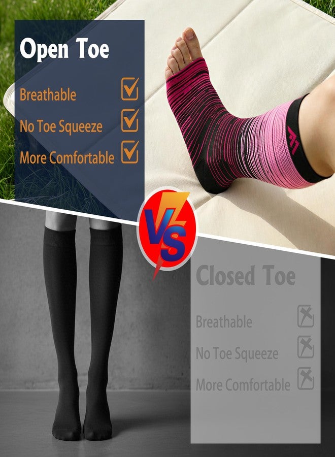 Hi Clasmix 5 Pairs Open the toe Compression Socks for Men & Women 20-30 mmHg Graduated Compression Stockings for Sports Running Flight Travel Pregnancy - Image 3