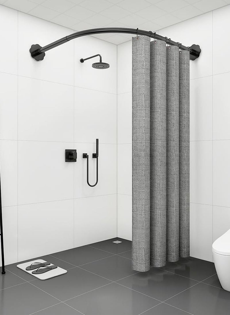 Sharpdo - Bathroom Shower Curtain Rod 70-110cm Adjustable Spring Curtain Rod No drilling Stainless Steel Easy installation Non-Rust clothes rail in wardrobe Kitchen - Image 1