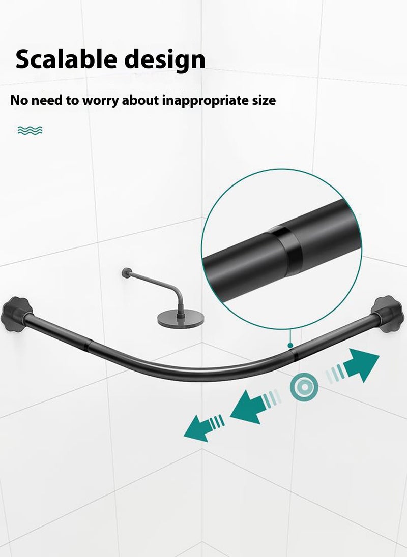 Sharpdo - Bathroom Shower Curtain Rod 70-110cm Adjustable Spring Curtain Rod No drilling Stainless Steel Easy installation Non-Rust clothes rail in wardrobe Kitchen - Image 1
