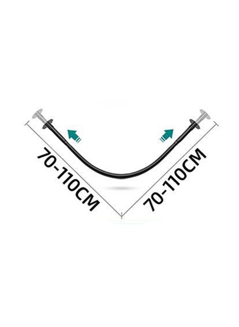 Sharpdo - Bathroom Shower Curtain Rod 70-110cm Adjustable Spring Curtain Rod No drilling Stainless Steel Easy installation Non-Rust clothes rail in wardrobe Kitchen - Image 1