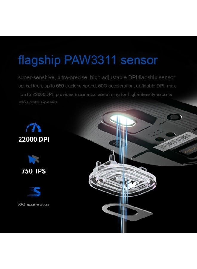 مكعب غاضب ماوس ألعاب بدون سلك خفيف الوزن FURYCUBE G9 بثلاثة أوضاع - Image 4