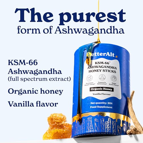 Better Alt KSM-66 Ashwagandha Honey Sticks | Organic Multiflora Himalayan Honey | Helps Promote Relaxation,Boosts Strength, Stamina, Improved energy & Focus | 1-Month Pack - Image 3