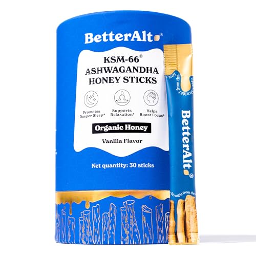 Better Alt KSM-66 Ashwagandha Honey Sticks | Organic Multiflora Himalayan Honey | Helps Promote Relaxation,Boosts Strength, Stamina, Improved energy & Focus | 1-Month Pack - Image 1