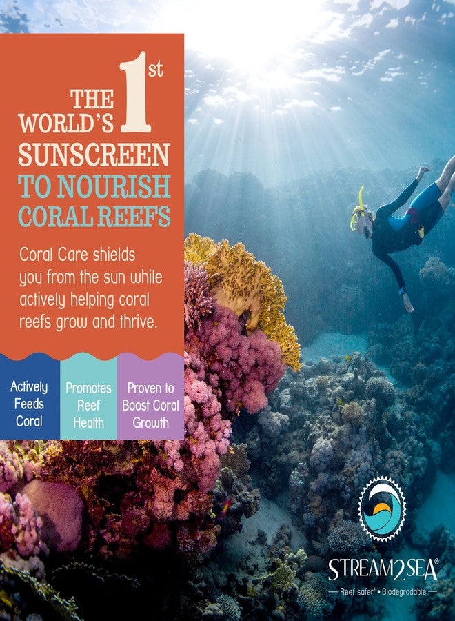STREAM 2 SEA Stream2Sea Coral Care - Reef Safe Sunscreen SPF 30 Travel Size - First Reef-Approved Natural Mineral Sun block Boosts Coral Growth, Water resistant, Biodegradable, Eco-Friendly - 2 Pack - Image 2