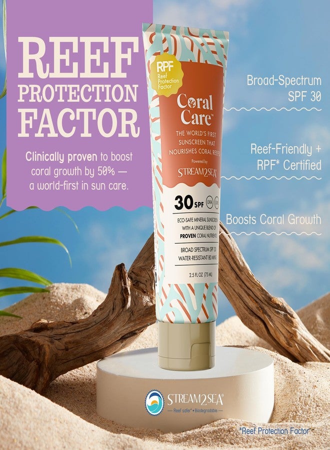 STREAM 2 SEA Stream2Sea Coral Care - Reef Safe Sunscreen SPF 30 Travel Size - First Reef-Approved Natural Mineral Sun block Boosts Coral Growth, Water resistant, Biodegradable, Eco-Friendly - 2 Pack - Image 3