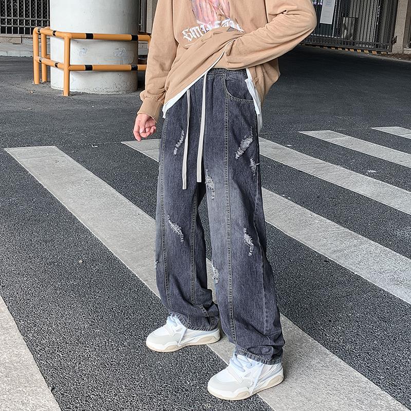 Unisex Classic Denim Jeans Loose Fit Daily Outdoor Wear - Image 3