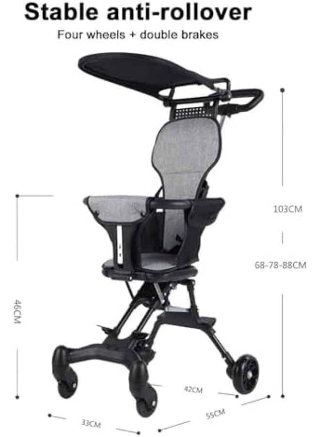 كوينز عربة أطفال خفيفة الوزن قابلة للطي للسفر – عربة مريحة وصديقة للطائرة للأطفال، مثالية للسفر الجوي، عربة أطفال قابلة للطي لتخزين سهل، مناسبة للأطفال والرضّع حتى عمر 5 سنوات. - Image 5