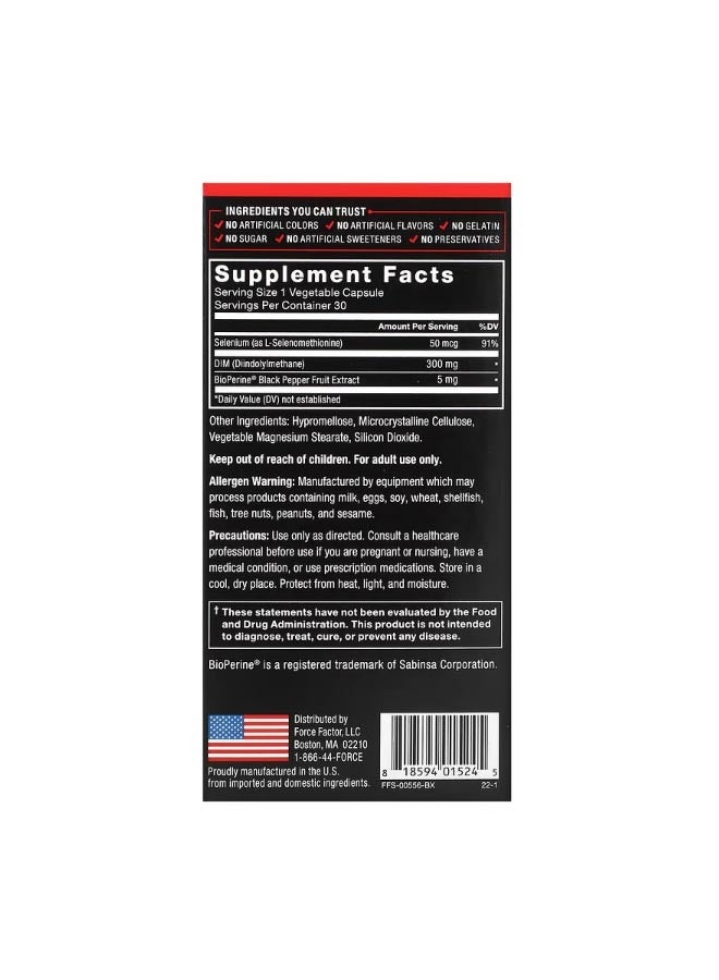 Force Factor Fundamentals DIM Diindolylmethane 30 Vegetable Capsules - Image 2