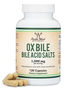 دبل وود سابلامنتس مكمل Ox Bile لعدم وجود المرارة 1000 مجم لكل جرعة 120 كبسولة 