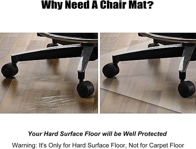 Azadx Office Chair Mat for Hardwood Floor 30 x 48'', Small Chair Mats Clear Easy Glide on Hard Floors, Rolling Chairs Mat Plastic Mats Under Desk Chairs - Image 3