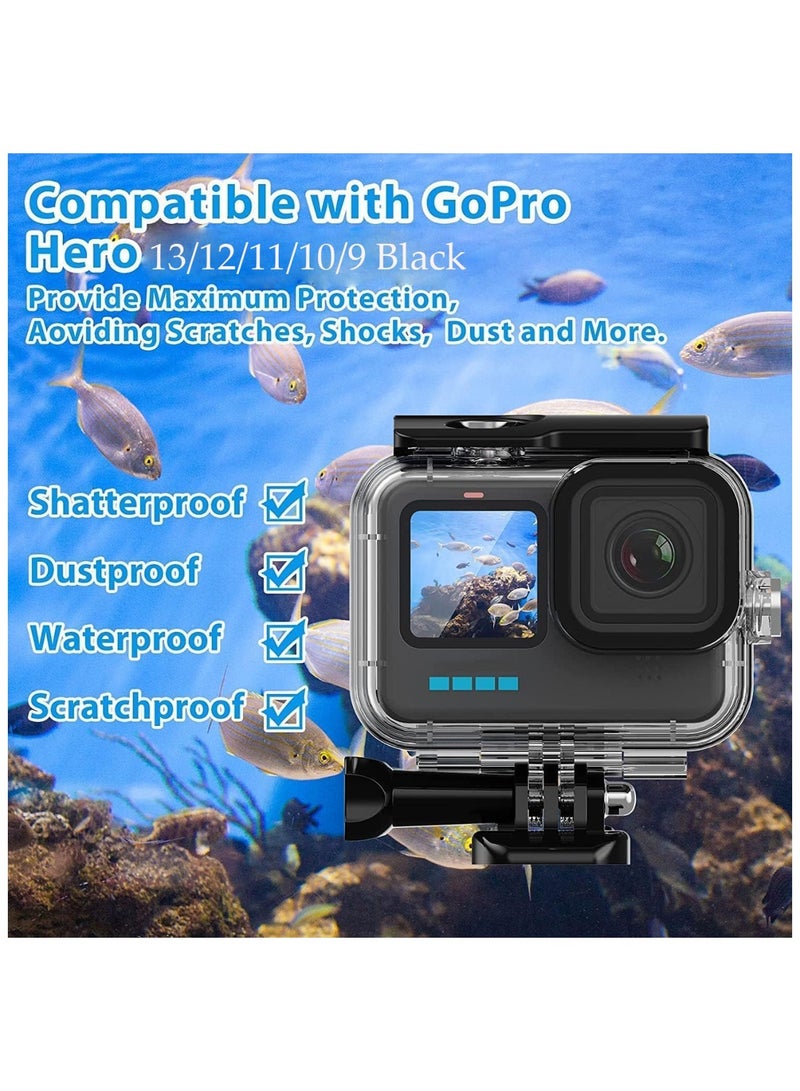 45M Waterproof Housing Case for GoPro Hero 13/12/11/10/9, Waterproof Case Diving Protective Housing Shell for GoPro Action Camera Underwater Dive Case Shell with Mount - Image 3