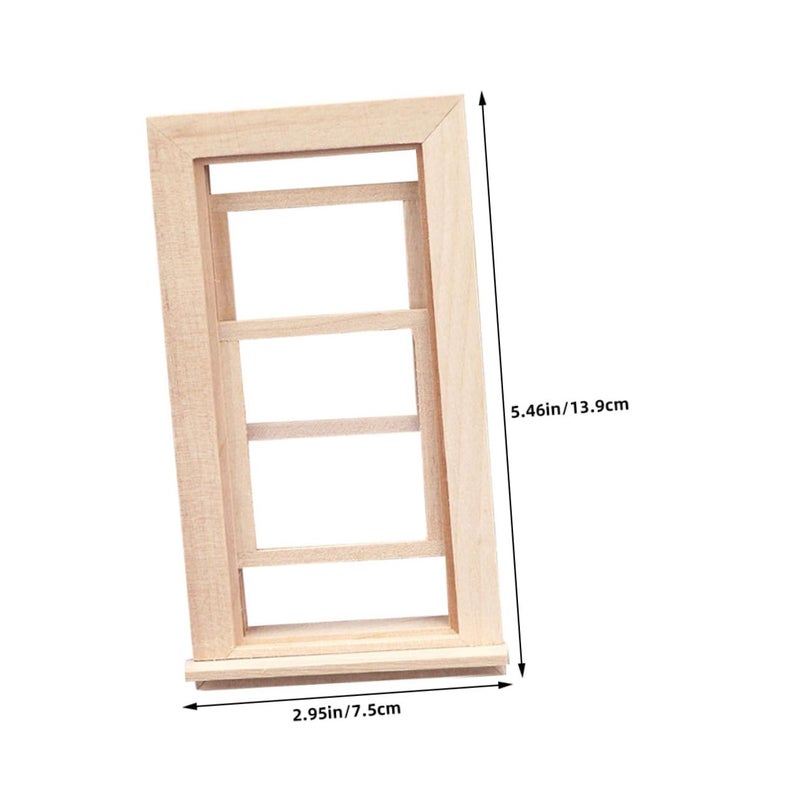 Miniature White Wooden Window Frame For Dollhouse Decor And Photography Props - Image 3