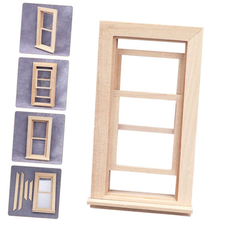 Miniature White Wooden Window Frame For Dollhouse Decor And Photography Props - Image 5