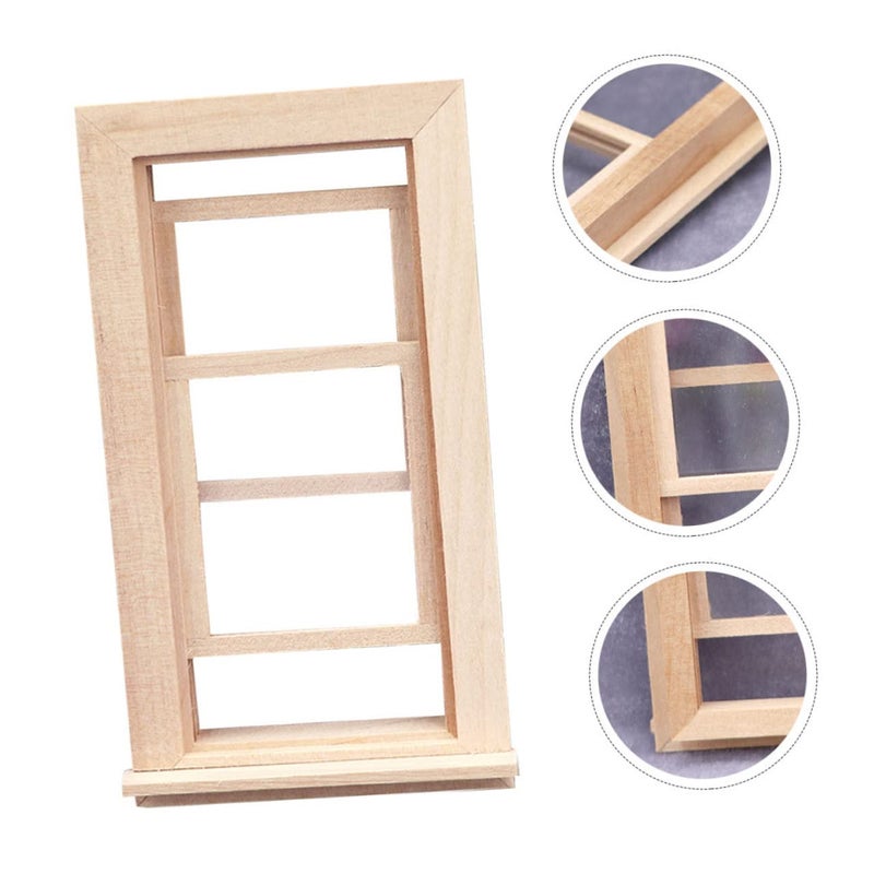 Miniature White Wooden Window Frame For Dollhouse Decor And Photography Props - Image 4