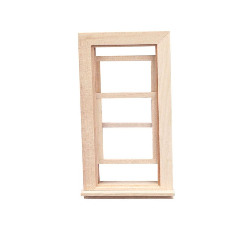 Miniature White Wooden Window Frame For Dollhouse Decor And Photography Props - Image 2