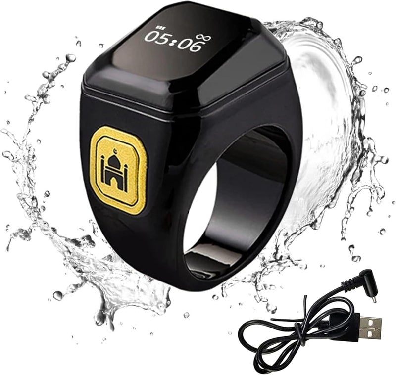 KEWAYO Smart Tasbih Zikr Ring 18mm, Muslim Digital Prayer Ring, OLED display, Tasbih Counter, Wearable Technology, Waterproof, USB Rechargeable - Image 1