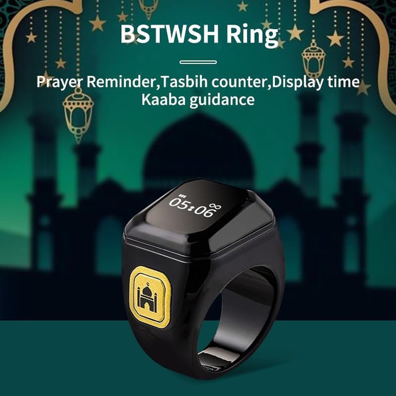 KEWAYO Smart Tasbih Zikr Ring 18mm, Muslim Digital Prayer Ring, OLED display, Tasbih Counter, Wearable Technology, Waterproof, USB Rechargeable - Image 5
