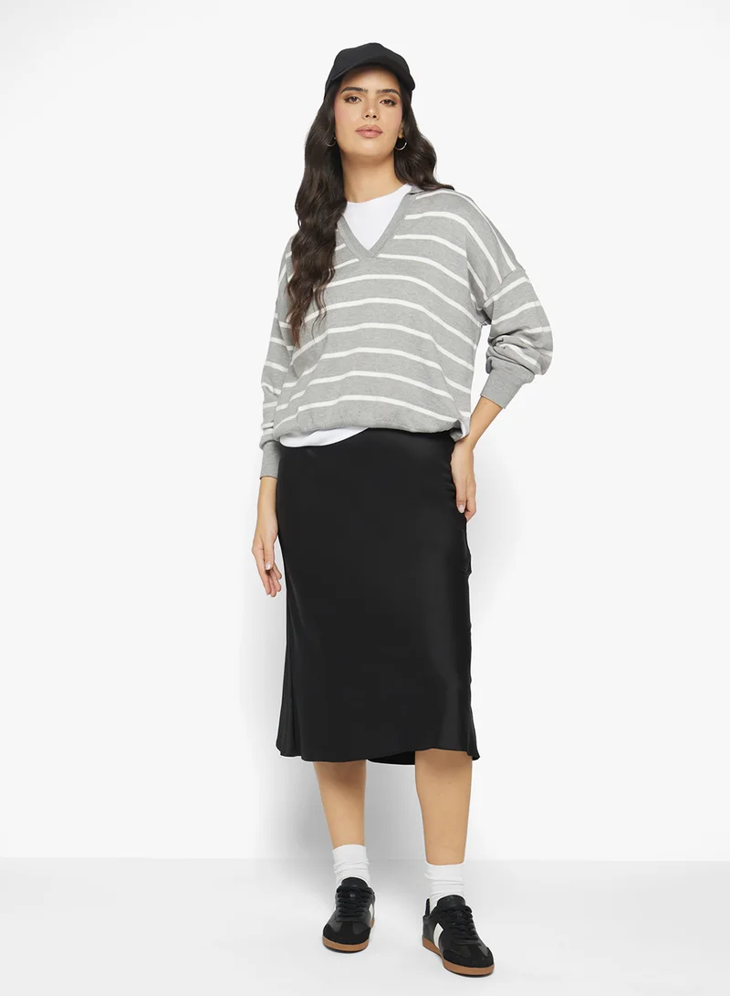 Ginger Polo Neck Stripe Jumper