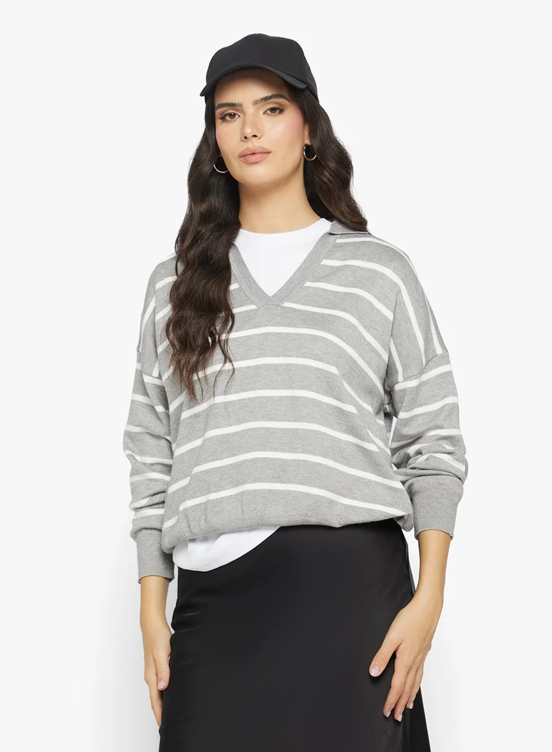 جينجر بلوفر بياقة بولو مخطط