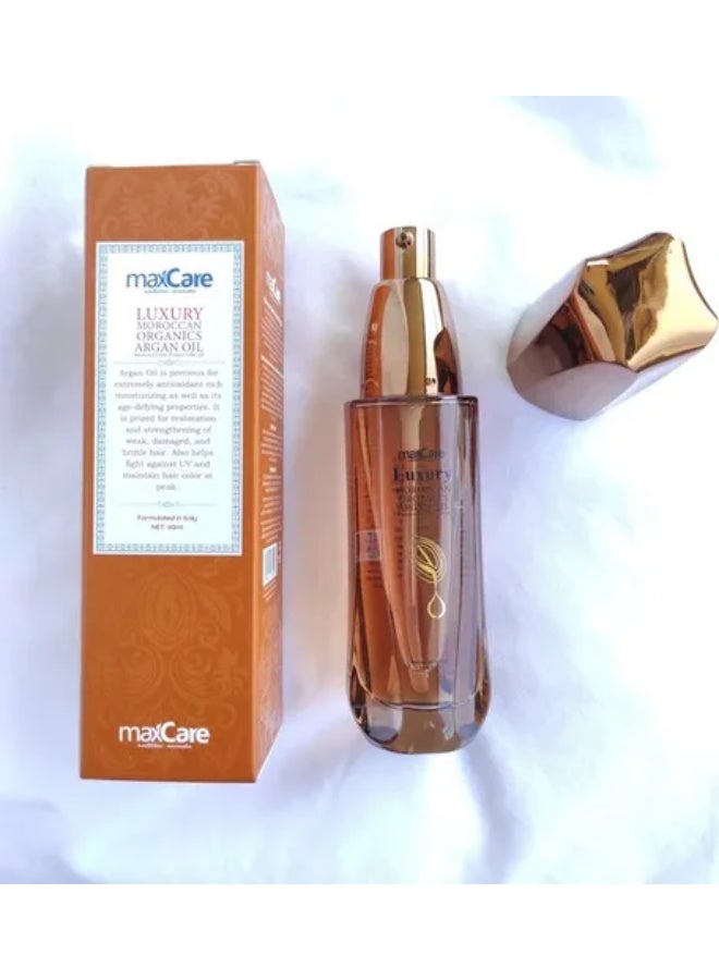 Maxcare Luxury Moroccan Argan Oil Hair Treatment Serum – Deep Nourishment, Repair & Shine, Anti-Frizz, Lightweight Formula 60 ml - Image 3