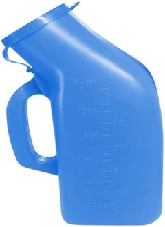Urine Bottles Male Spill-Proof Urine Bottle Collection Container for Adults/Large Plastic Pee Holder for Hospital Incontinence Elderly Travel Driving Camping (Blue)1 Packs-1200ml (Blue)