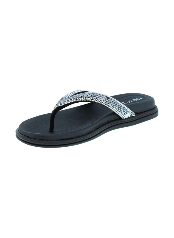 بيرا ريو Beira Rio Ladies Flat Sandals Black | Made In Brazil