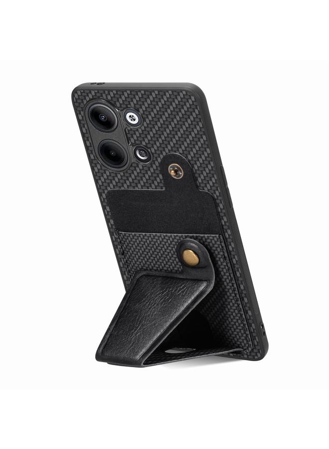 اس-توب جراب هاتف OPPO Reno9 من ألياف الكربون مع حامل بطاقات قابل للطي - Image 3