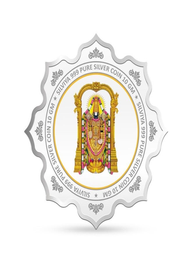 Silviya BIS Hallmarked Tirupati Balaji Temple 999 Pure Silver Coin (10g) Lotus Shape: Lord Venkateshwara - Tirumala Tirupati Devasthanams - Hindu Pilgrimage - Image 3