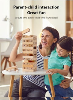 Occuwzz High Stack Wooden Block Game 48 Pieces Classic Numbered Tower Game for Kids 1 or More Players  - Image 2