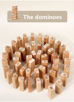Occuwzz High Stack Wooden Block Game 48 Pieces Classic Numbered Tower Game for Kids 1 or More Players  - Image 4