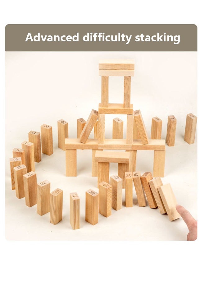 Occuwzz - High Stack Wooden Block Game 48 Pieces Classic Numbered Tower Game for Kids 1 or More Players - Image 1