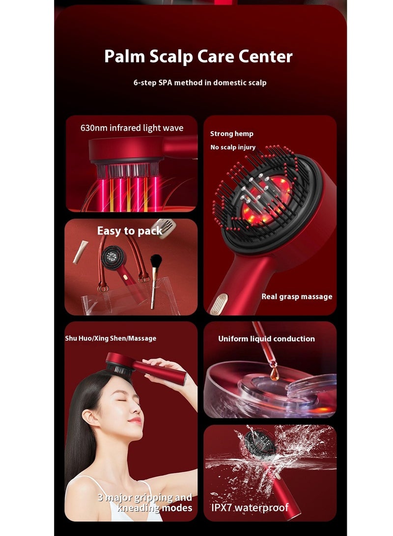 Generic Hair care comb, scalp kneading massager, liquid guide comb, red light hair care comb, electric massage comb  - Image 4