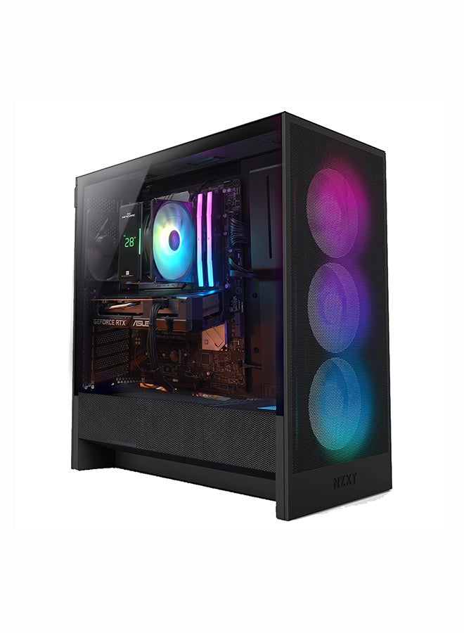 انفني ارك INFINIARC 5070 Gaming Desktop PC (AMD Ryzen 5, RTX 5070 12G GPU, 16GB DDR5 RAM, 1TB SSD, B650E Motherboard, NZXT H5 Case, Digital Air Cooler ARGB, 750W Gold PSU, Windows PRO) Black Black - Image 2